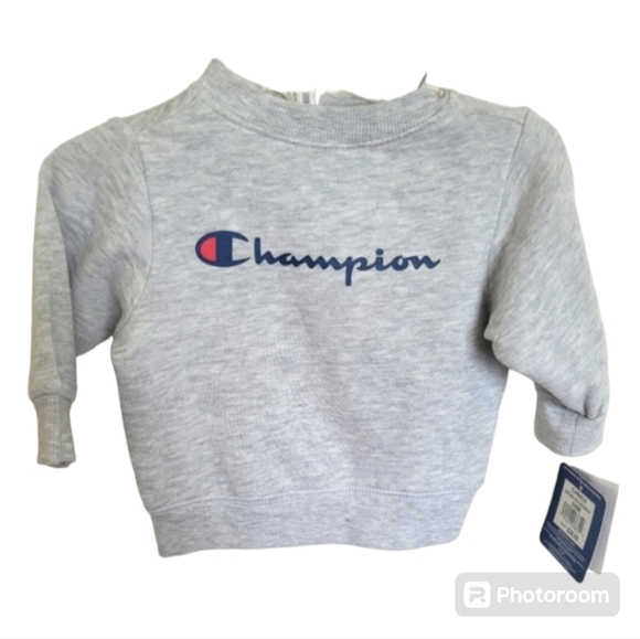 Champion Gray Logo Sweatshirt Size 3 to 6 months Boys - Picture 1 of 5